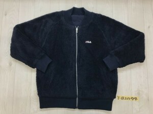 FILA フィラ レディース バックプリント シャカシャカ&ボアファー リバーシブル ジャケット S 紺 ポリエステル