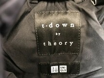 UNIQLO ユニクロ × t.down by THEORY セオリー レディース フード付き ダウンジャケット フード取外し可 スナップボタン S 黒紺_画像2