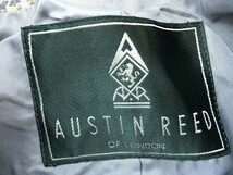 Austin Reed オースチンリード レディース 毛 比翼 チェック柄スーツ スカート上下セットアップ 9AR/60-88 灰み青赤黄土色_画像2