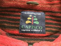 CAPISCO PERSON'S パーソンズ メンズ ボーダー ジップ フリースジャケット 赤黒_画像2
