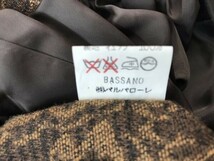 BASSANO レディース 総柄 ウール混 ノーカラージャケット・スカート スーツ上下セットアップ 茶色_画像2