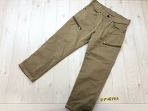 WRANGLER ラングラー メンズ フェイクポケットファスナー ロールアップ クロップドパンツ 28 黄土色_画像1