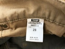 WRANGLER ラングラー メンズ フェイクポケットファスナー ロールアップ クロップドパンツ 28 黄土色_画像2