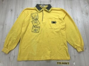 WIKE&LON メンズ 刺繍入り 長袖ポロシャツ L 黄色