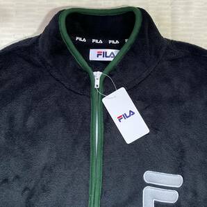 フリースジャンバー L フィラ/FILA 黒色グリーンライン系 6490円品◇◇未使用品の画像2