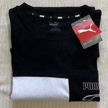 Tシャツ Mサイズ プーマ/PUMA 黒色系柄文字 丸首半袖 綿100% リラックスフィット型◎◎未使用品_画像7