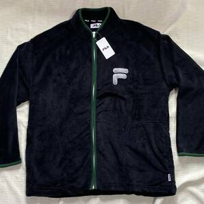 フリースジャンバー L フィラ/FILA 黒色グリーンライン系 6490円品◇◇未使用品の画像1