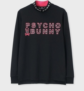 ★送料無料・未使用★メンズ psycho-bunny サイコバニー ゴルフ HERVEY モックネック ロングスリーブTシャツ 黒　Mサイズ 