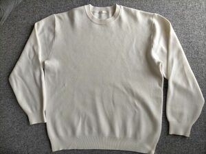 GU スムースニットクルーネックセーター Lサイズ オフホワイト