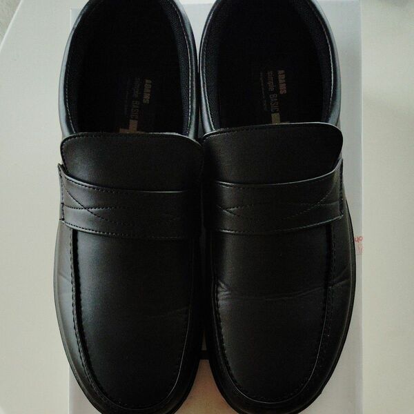 28cm　ビジネスシューズ　ローファー　軽量　ワイド　黒　ブラック　革靴　メンズ　やわらか　ゆったり　かるい　4E