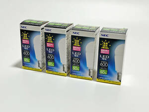 NEC LED電球 E17口金 50W相当 600lm 昼白色 LDA6N-G-E17/S-C2 断熱施工 密閉器具対応 未使用品 4個