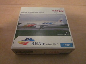 V* unused goods *herpa HERPA MINIATURMODELLE BH AIR Airbus A320 1/500*