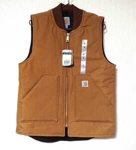 新品未使用 V01 カーハート ベスト S ブラウン Carhartt ダックベスト