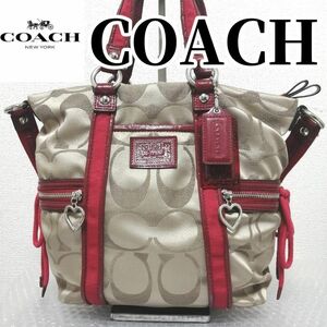【人気サイズ】 COACH　 コーチ　 トートバッグ　サテン　 ショルダーバッグ　