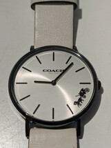 【A841】【稼働品・電池交換済み】 COACH コーチ QZ CA.120.7.34.1712 ラウンド シルバー文字盤 メンズ腕時計_画像1