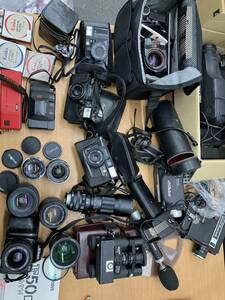 【c195】カメラ 双眼鏡 おまとめ Nikon Canon PENTAX OLYMPUS MINOLTA レンズ フジカ SONY Victor 一眼レフ ビデオカメラ 