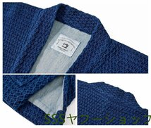 手作り 藍染め カバーオール 綿100% 羽織 ワークジャケット ゆったり 半纏 法被 褞袍 インディゴ 薄手 XL_画像3