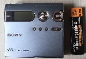 SONY NET MD MDウォークマン MZ-N910 本体　純正充電池(NH-14WM)付きWALKMAN MDプレーヤー 録再ポータブルMDプレーヤー ソニー 送料230円