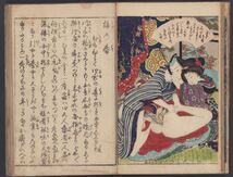 hana_desu15 真作 開くページ有 春画本「梅の春」淫水亭 本物 浮世絵 木版画 春画 艶本 shunga ukiyoe_画像7