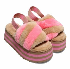 UGG W DISCO STRIPE SLIDE 26㎝ 厚底 サンダル アグ