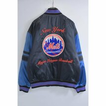 90s MIRAGE ミラージュ MLB ニューヨークメッツ ナイロンサテン ブルゾン ヴィンテージ ジャケット オフィシャル ビ_画像2