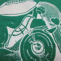 80s アメリカ製　オールド　Tシャツ M　緑　スポーツ　100%cotton ラッセル　80年代 ヴィンテージ　USA古着　sy2241_画像9
