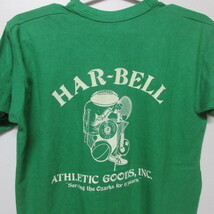 80s アメリカ製　オールド　Tシャツ M　緑　スポーツ　100%cotton ラッセル　80年代 ヴィンテージ　USA古着　sy2241_画像3