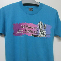 80s アメリカ製　オールド　Tシャツ M 青　ジャズ　フェス　80年代 ヴィンテージ　USA古着　sy2117_画像1