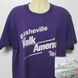 80s アメリカ製　オールド　Tシャツ ML 紫　WALK　 ヴィンテージ　USA古着　sy1823