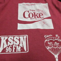 80s アメリカ製　オールド　Tシャツ M 茶系　LITTLE ROCK カレッジ　ミリタリー　ARMY　コーラ coke ヴィンテージ　USA古着　sy1824_画像9