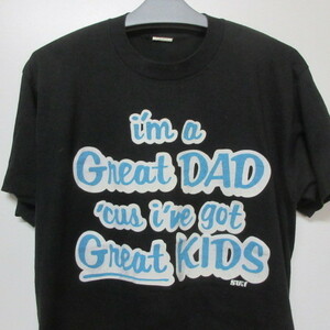 80s アメリカ製　オールド　Tシャツ L 黒　great DAD SUN　80年代 ヴィンテージ　USA古着　sy2176