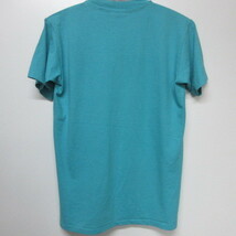 90s アメリカ製　オールド　Tシャツ M 青緑　キャンプ　ヘインズ　90年代 ヴィンテージ　USA古着　sy2124_画像3