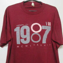80s アメリカ製　オールド　Tシャツ XL エンジ　1987 ワシントン　スポーツウエア　80年代 ヴィンテージ　USA古着　sy2283_画像1