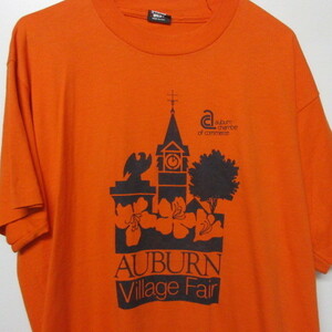 90s アメリカ製　Ｔシャツ ＸＬオレンジ　ＡＵＢＵＲＮ　USA古着　sy1574