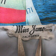 70s Miss James 総柄　長袖シャツ　ヨット　海　サーファー　夏　アメカジ古着　bsy349_画像5