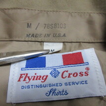 アメリカ製　Flying Cross 半袖シャツ　L　茶　ワーク　高級　ウール混合　アメカジ古着　sy3240_画像7