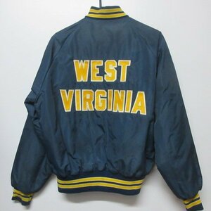 80s USA製　ジャケット M 紺　PlaJac west virginia スタジャン　アメカジ古着　sy3446