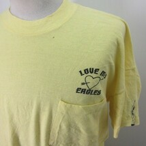 ８0s Ｔシャツ　XL　黄色　イーグル　100%COTTON　 アメリカ古着　sy284_画像3