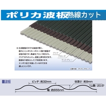 ポリカ 波板 熱線遮断 6尺 1820x655mm ポリカーボネート 20枚セット　20枚以上バラ売り可 カーポート 愛車の劣化防止に_画像2