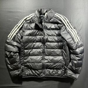 【格安送料】新品未使用 Mサイズ adidas アディダス ダウン ジャケット 防寒 保温 ダウン80% フェザー20% 3ストライプ アウター 正規品