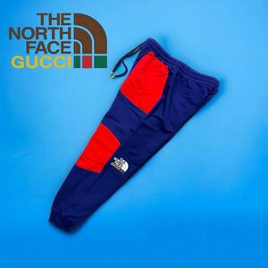 2XLサイズ 新品未使用 THE NORTH FACE GUCCI ノースフェイス グッチ 人気 コラボ スウェット ジョガーパンツ 切替 ナイロ レア 正規品