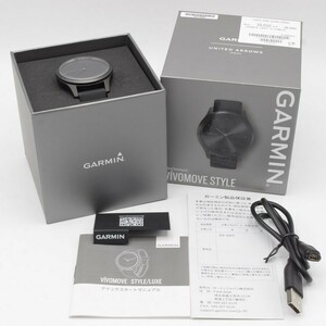 【美品】GARMIN vivomove Style United Arrows Exclusive Black 010-02240-74 スマートウォッチ ガーミン ヴィヴォムーブ アローズ