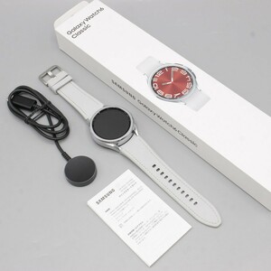 【美品】SAMSUNG Galaxy Watch6 Classic 43mm SM-R950NZSAXJP シルバー ギャラクシーウォッチ スマートウォッチ 本体