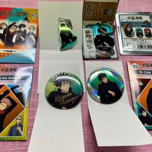 呪術廻戦 ロフト 伏黒恵 アクリルキーホルダー メタリックキーホルダー 缶バッジ 4点セット