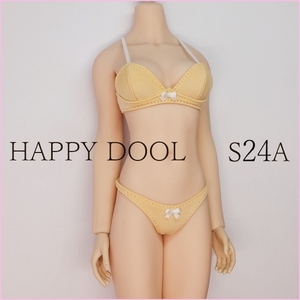 TBLeague 【Happy Doll】S24A スクールブラセット ライトオレンジ/リボン白 下着 1/6 Phicen ファイセン