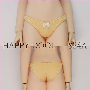 TBLeague 【Happy Doll】S24A ライトオレンジ色 フルバックショーツ リボン白色 1/6 下着 Phicen ファイセン