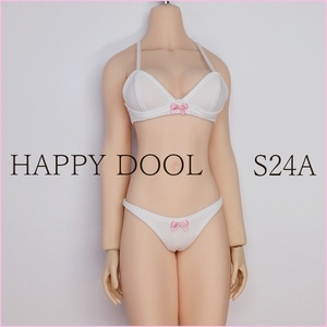 TBLeague 【Happy Doll】S24A スクールブラセット 白/リボンピンク 下着 1/6 Phicen ファイセン