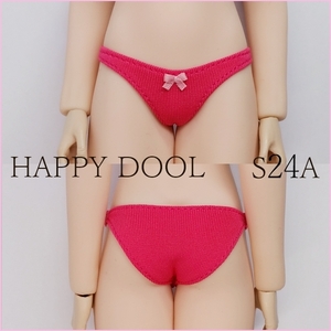 TBLeague 【Happy Doll】S24A 濃ピンク色 フルバックショーツ リボンピンク 1/6 下着 Phicen ファイセン
