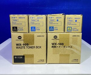 【越谷発】【KONICA(コニカミノルタ)】 純正未使用トナー TN 324（K×1 C×2 Y×1）★ 回収容器(WX-103)セット★（35865）