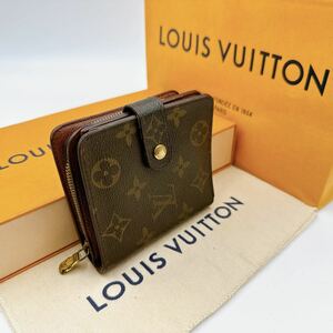 A2483【美品】LOUIS VUITTON ルイヴィトン モノグラム コンパクトジップ　ラウンドファスナー　二つ折り財布　ウォレット　M61667/MI1000